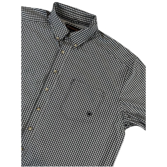 Ariat Pro Series Men Black & White Plaid Shirt Short Sleeve XXL 2X Western Ranch - Picture 1 of 11